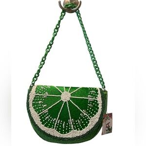 Above and Beyond Viral Lime Beaded Bag Limited Addition.